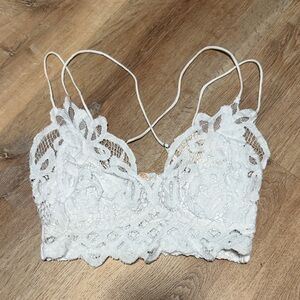 Free People Intimately Women’s White Lace Bralette Bralette Size M NWT